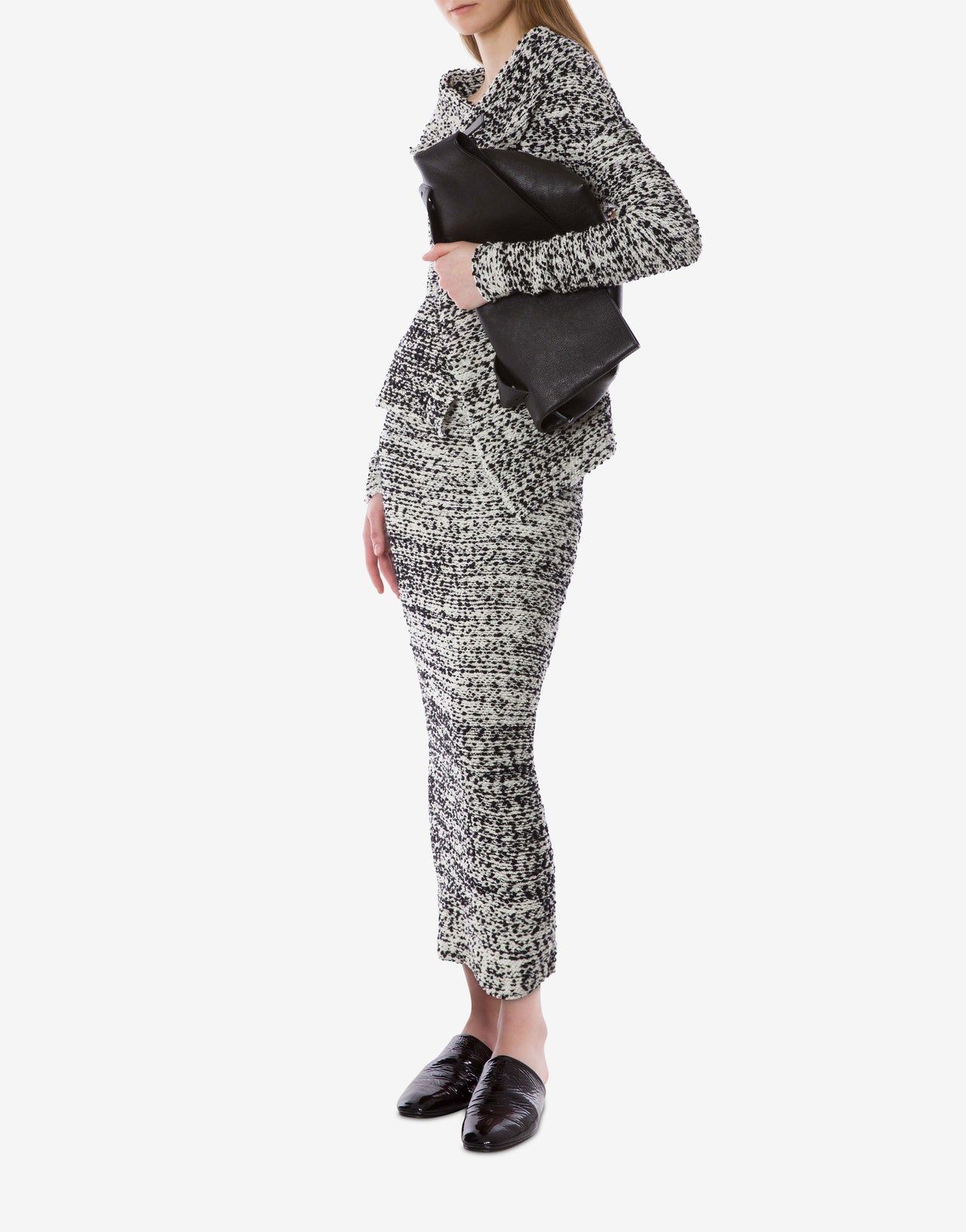 Gonna lunga in maglia di lana bouclé Grigio Alberta Ferretti Boutique Online 2