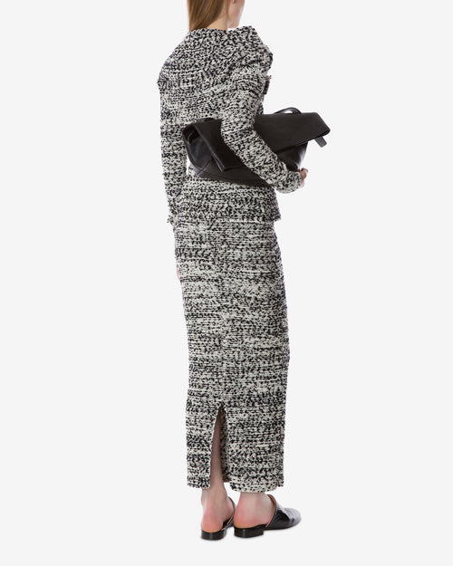 Long knit skirt in bouclé wool
