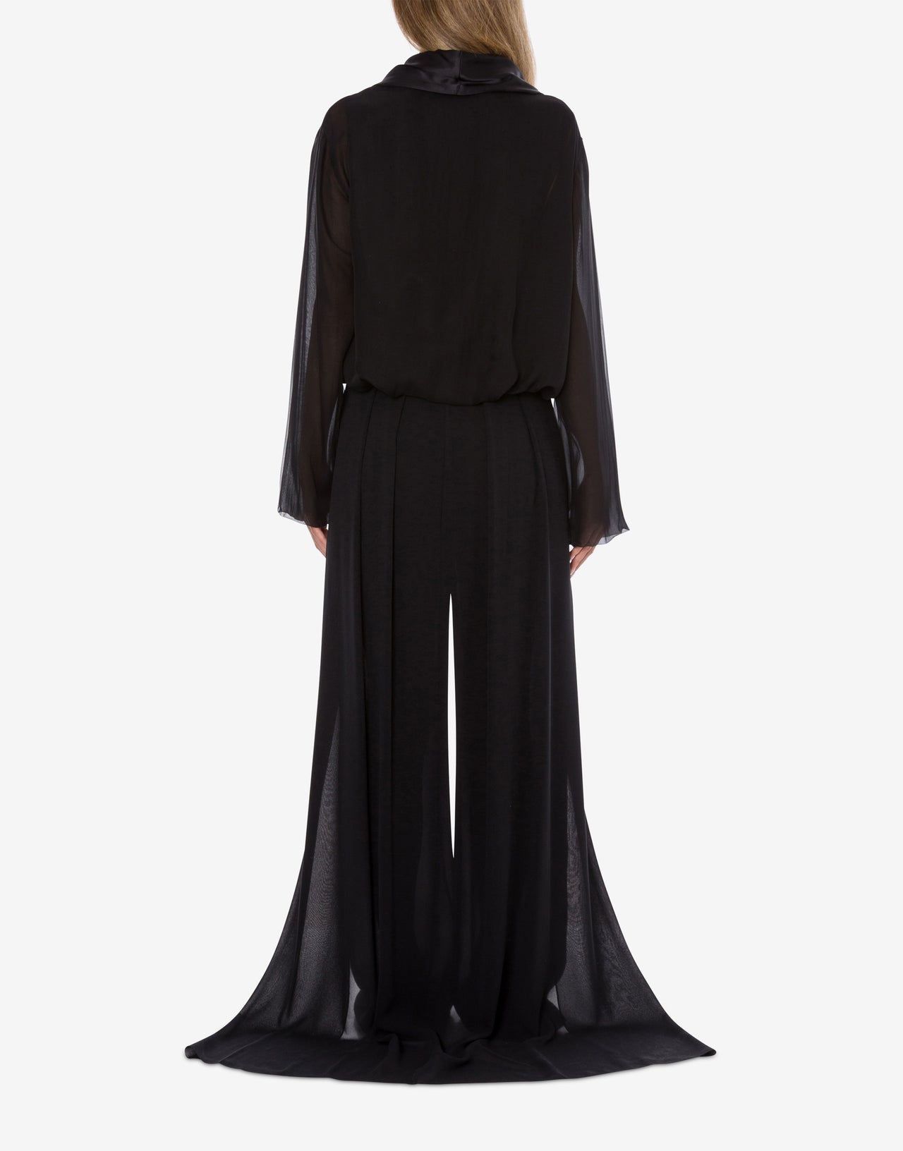 Long-sleeved silk chiffon blouse Black Alberta Ferretti Boutique Online 3