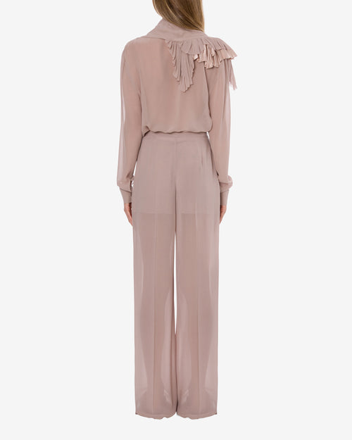 Ruffled silk georgette blouse