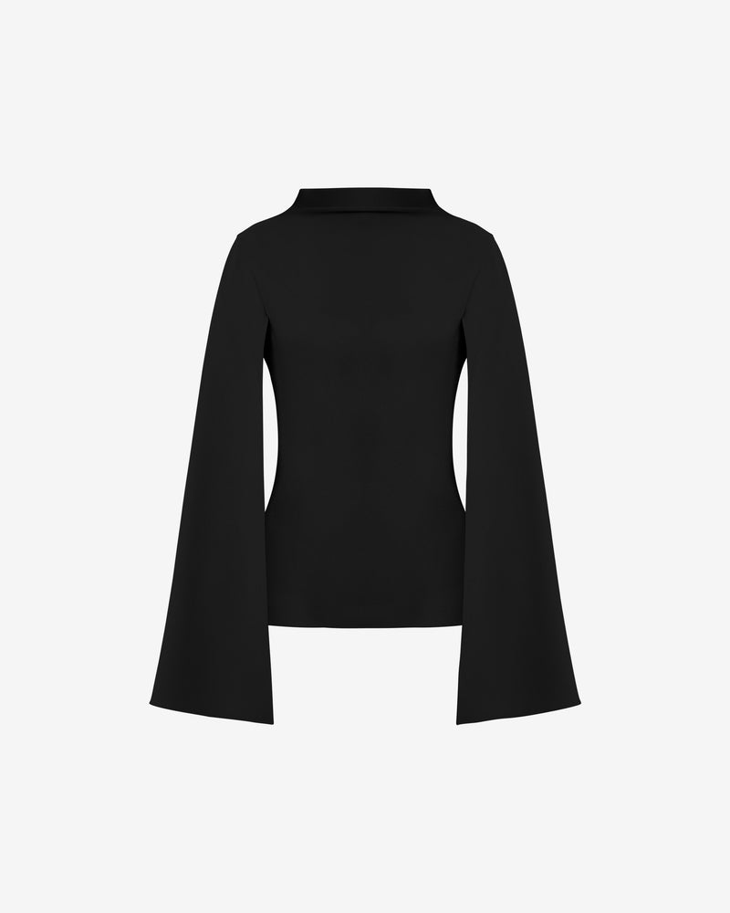 High neck cape top Black Alberta Ferretti Boutique Online 0