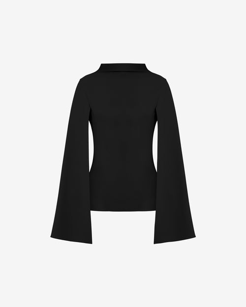 High neck cape top Black Alberta Ferretti Boutique Online 0