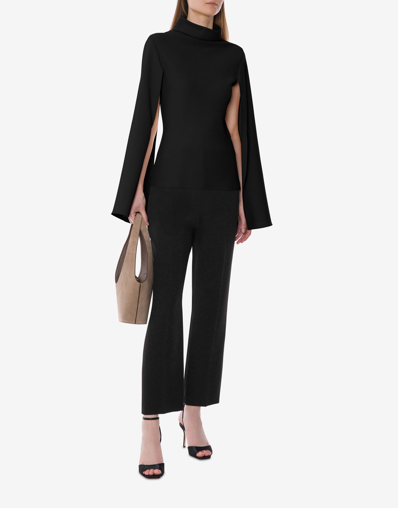 Hochgeschlossenes Cape-Top Schwarz Alberta Ferretti Boutique Online 2