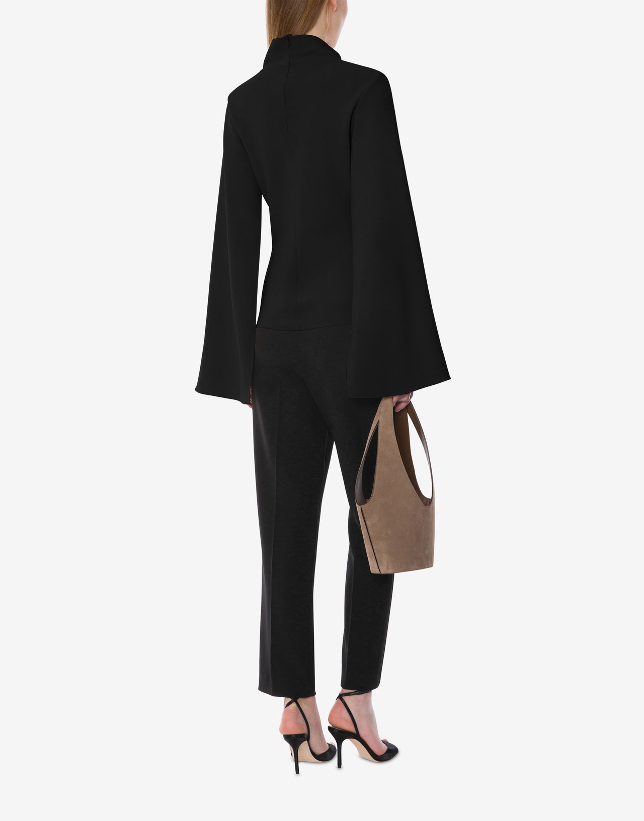 Hochgeschlossenes Cape-Top Schwarz Alberta Ferretti Boutique Online 3