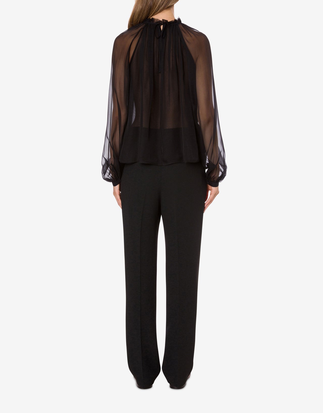 Blusa in chiffon di seta con fiore Nero Alberta Ferretti Boutique Online 3