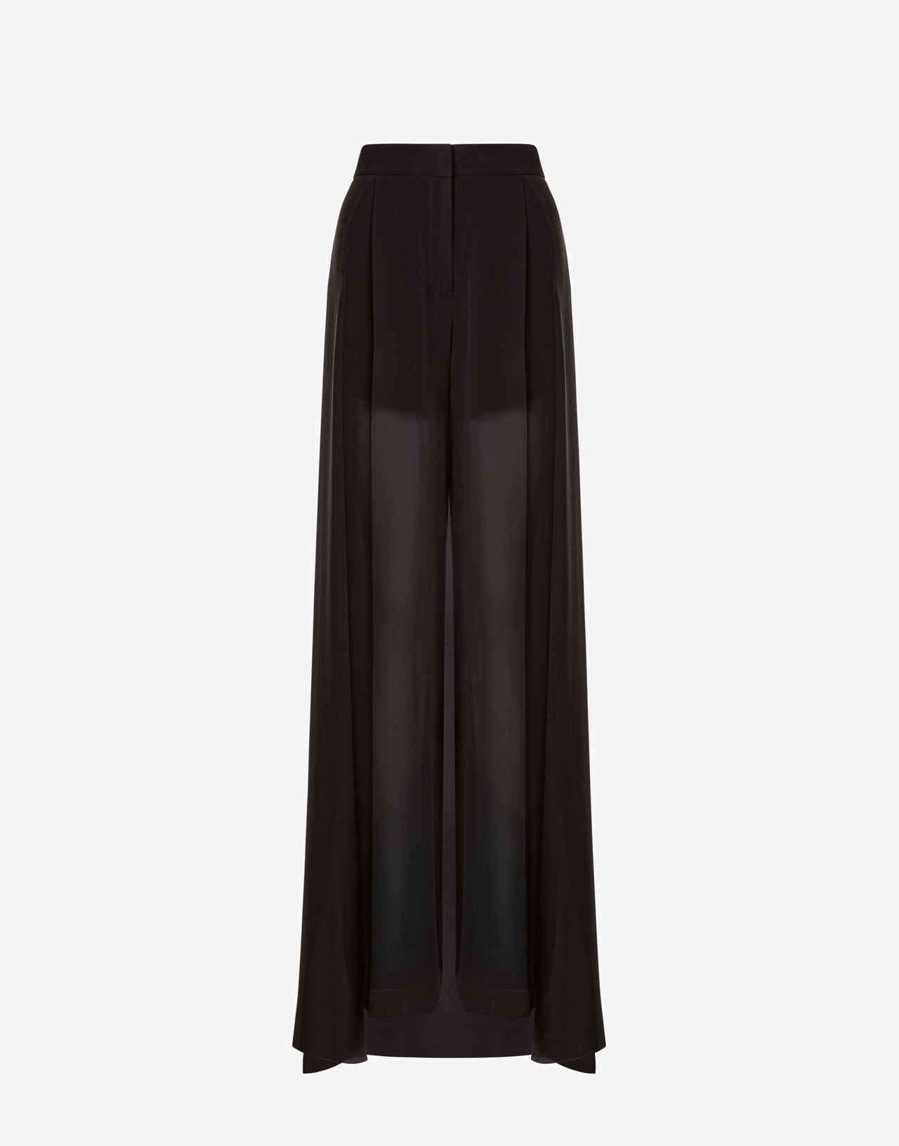 Pantaloni in georgette di chiffon Nero Alberta Ferretti Boutique Online 1