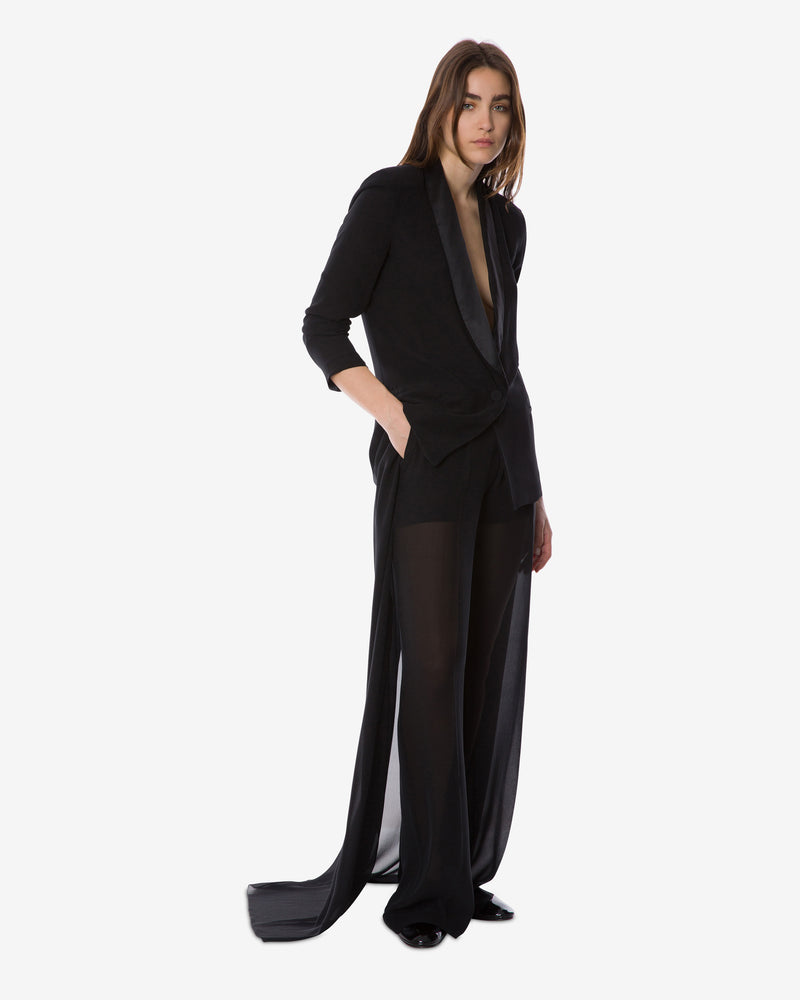 Chiffon georgette trousers Black Alberta Ferretti Boutique Online 1