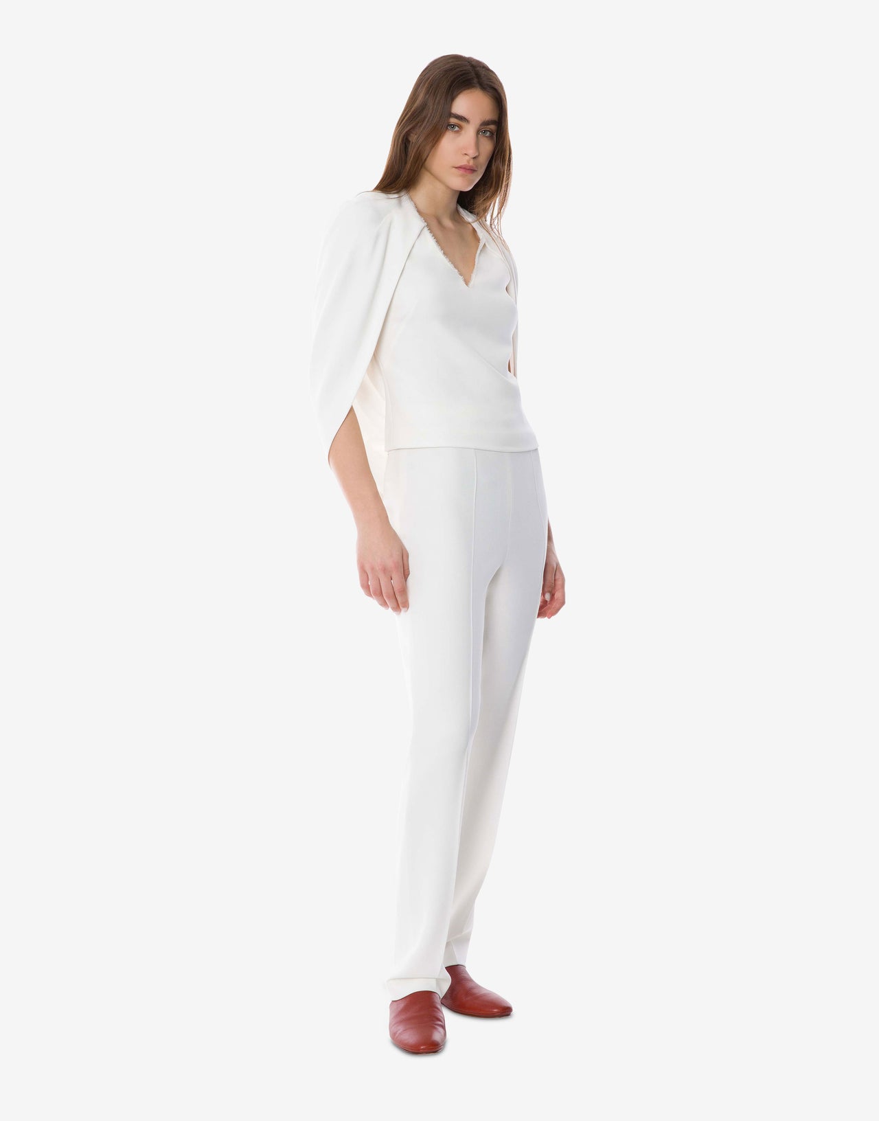 Pantaloni sartoriali in cady stretch Bianco Alberta Ferretti Boutique Online 2