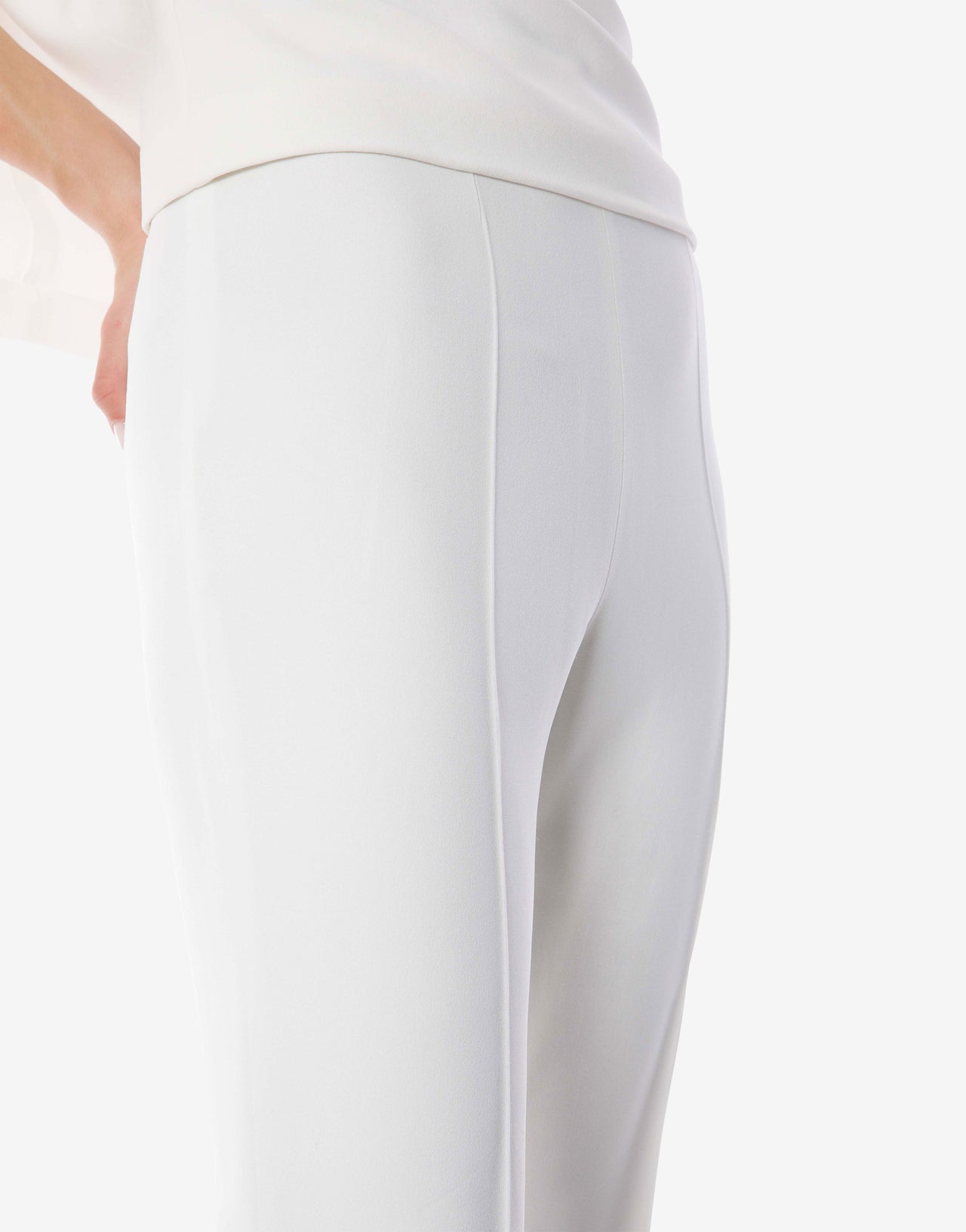 Pantaloni sartoriali in cady stretch Bianco Alberta Ferretti Boutique Online 4