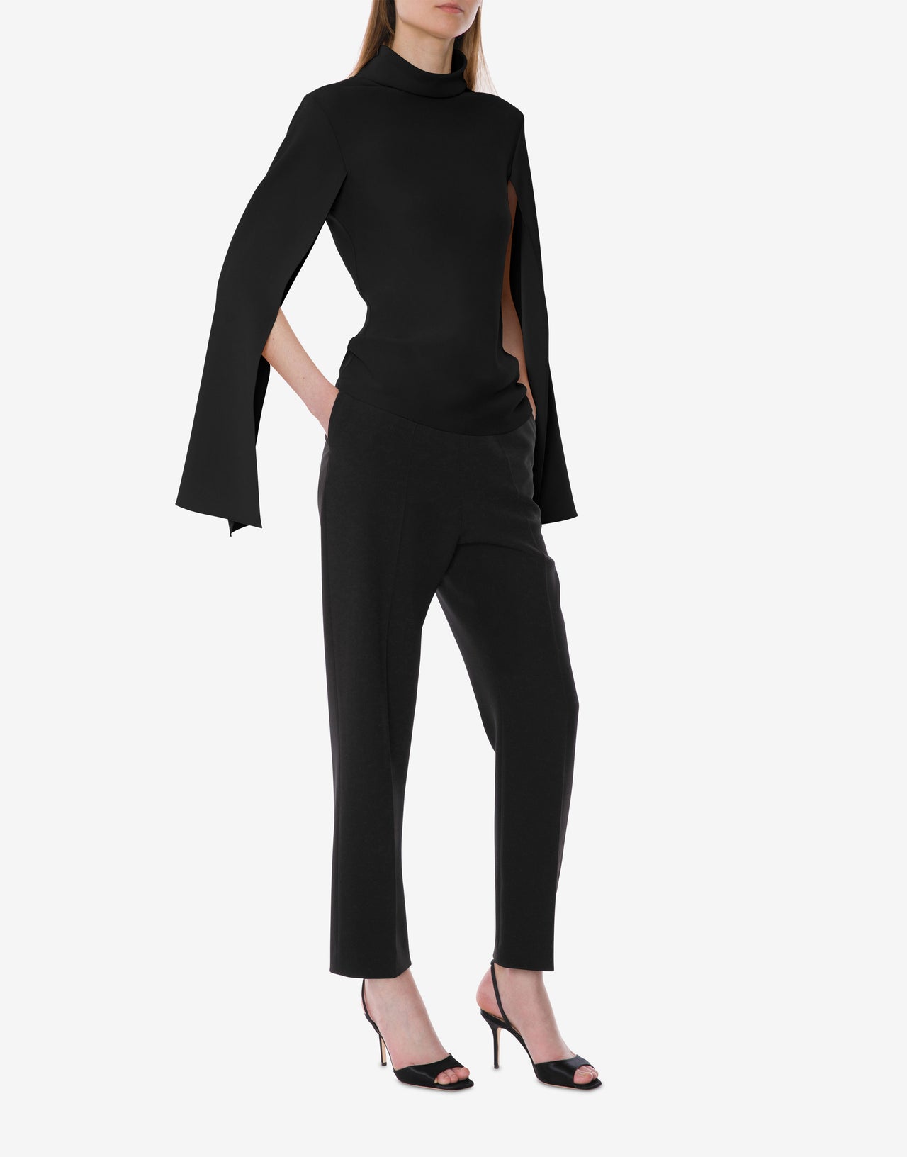Pantaloni sartoriali in cady stretch Nero Alberta Ferretti Boutique Online 2