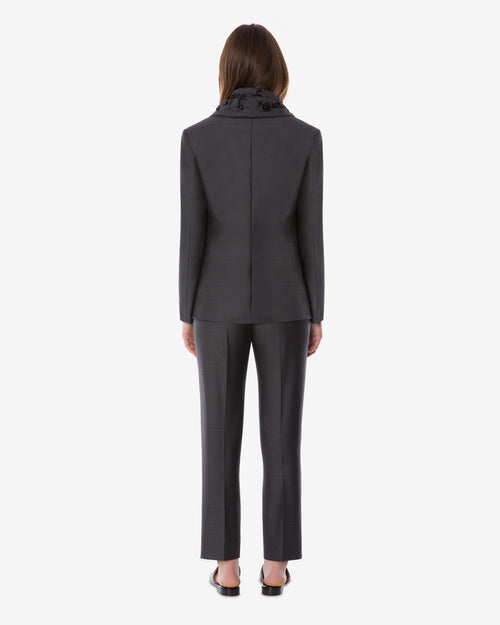 Wool silk suit trousers Grey Alberta Ferretti Boutique Online 1