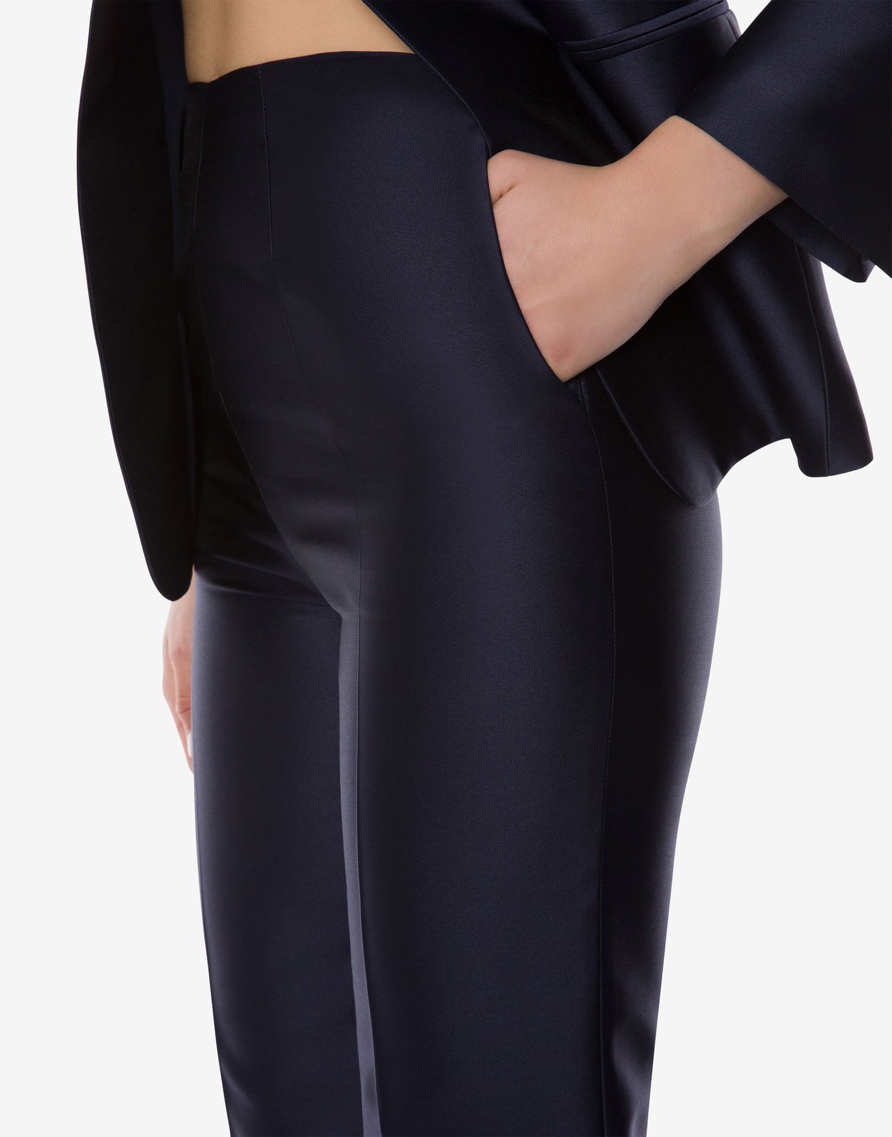 Pleated mikado trousers Blue Alberta Ferretti Boutique Online 3