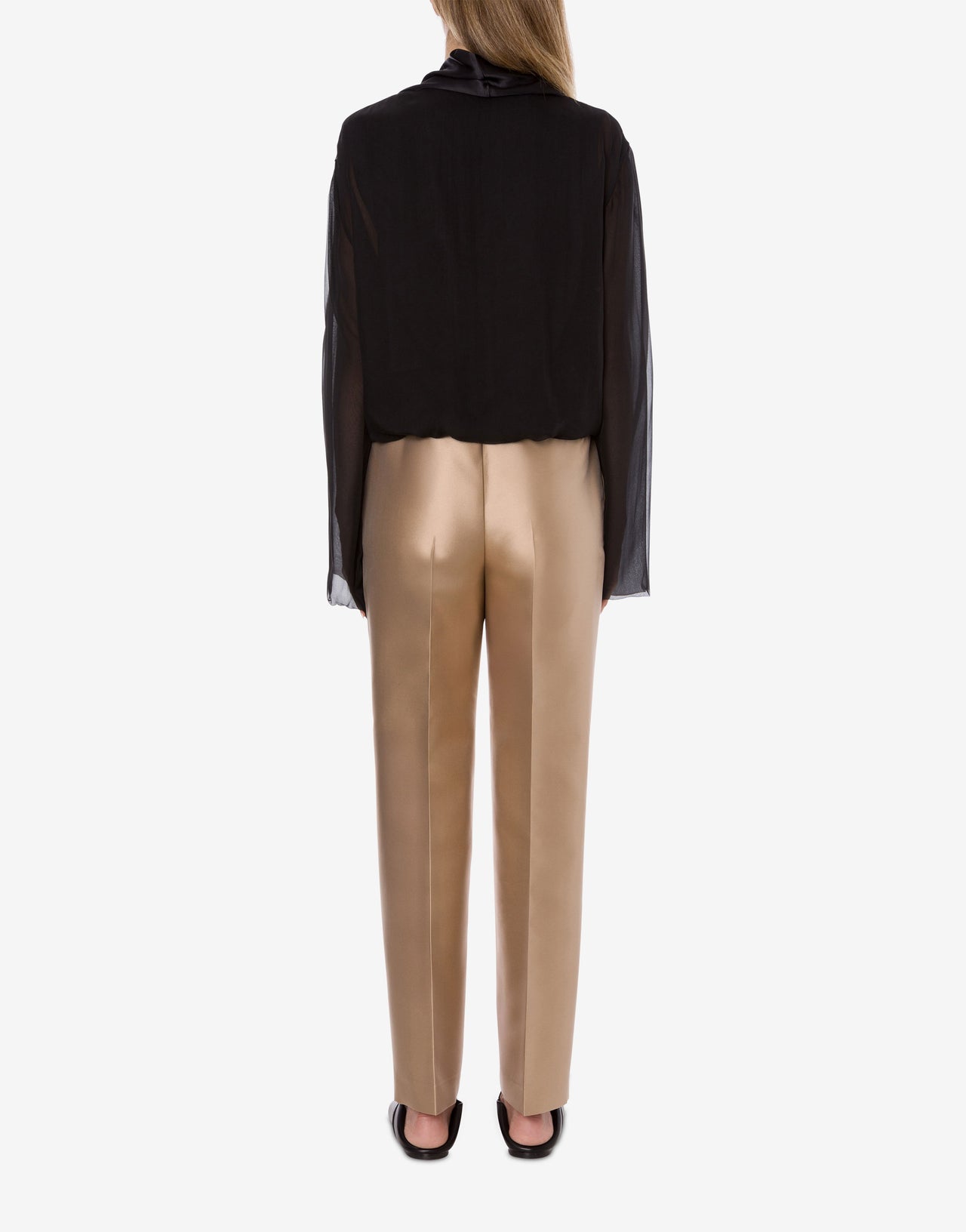 Pleated mikado trousers Gold Alberta Ferretti Boutique Online 3