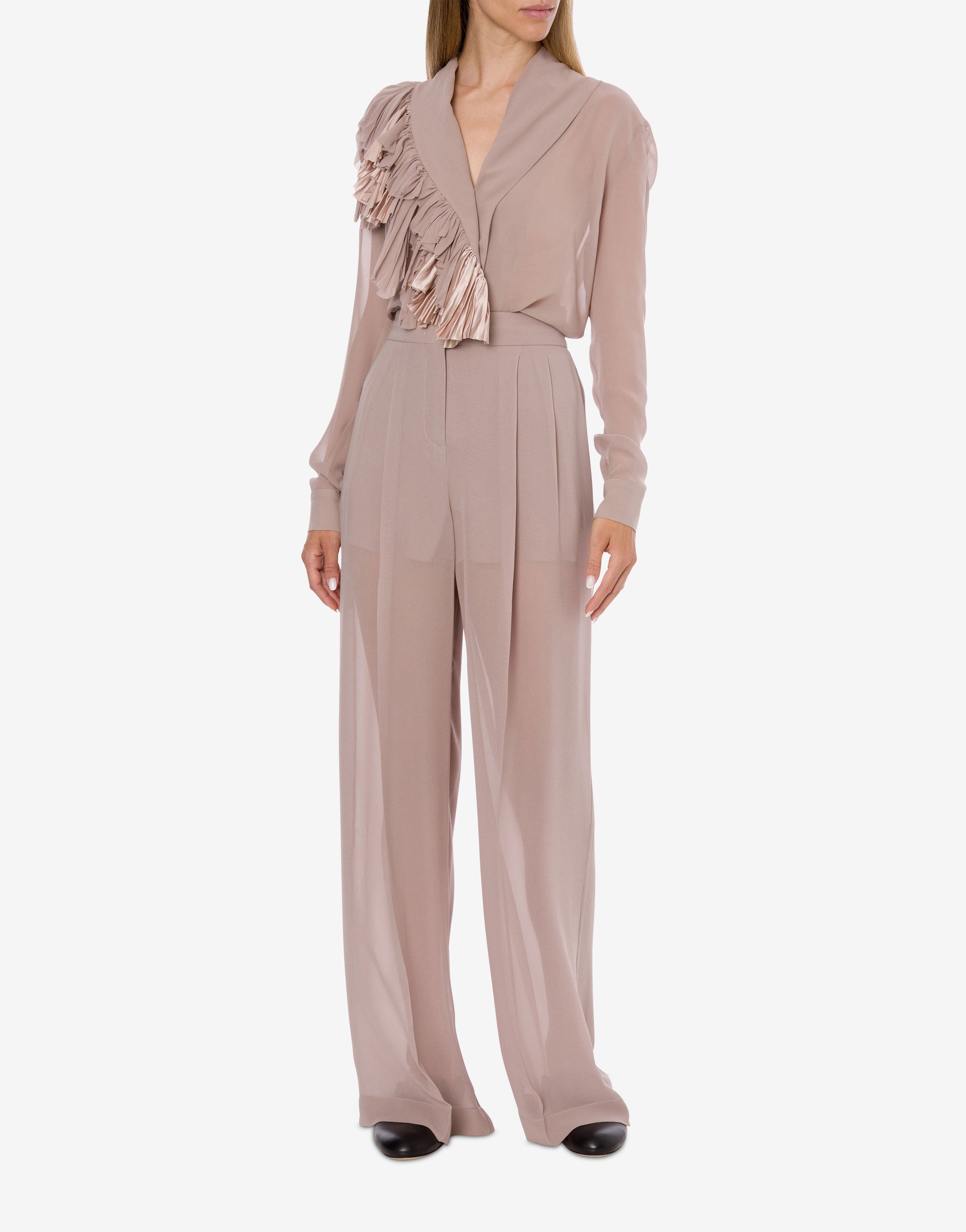 Wide leg georgette trousers | Alberta Ferretti