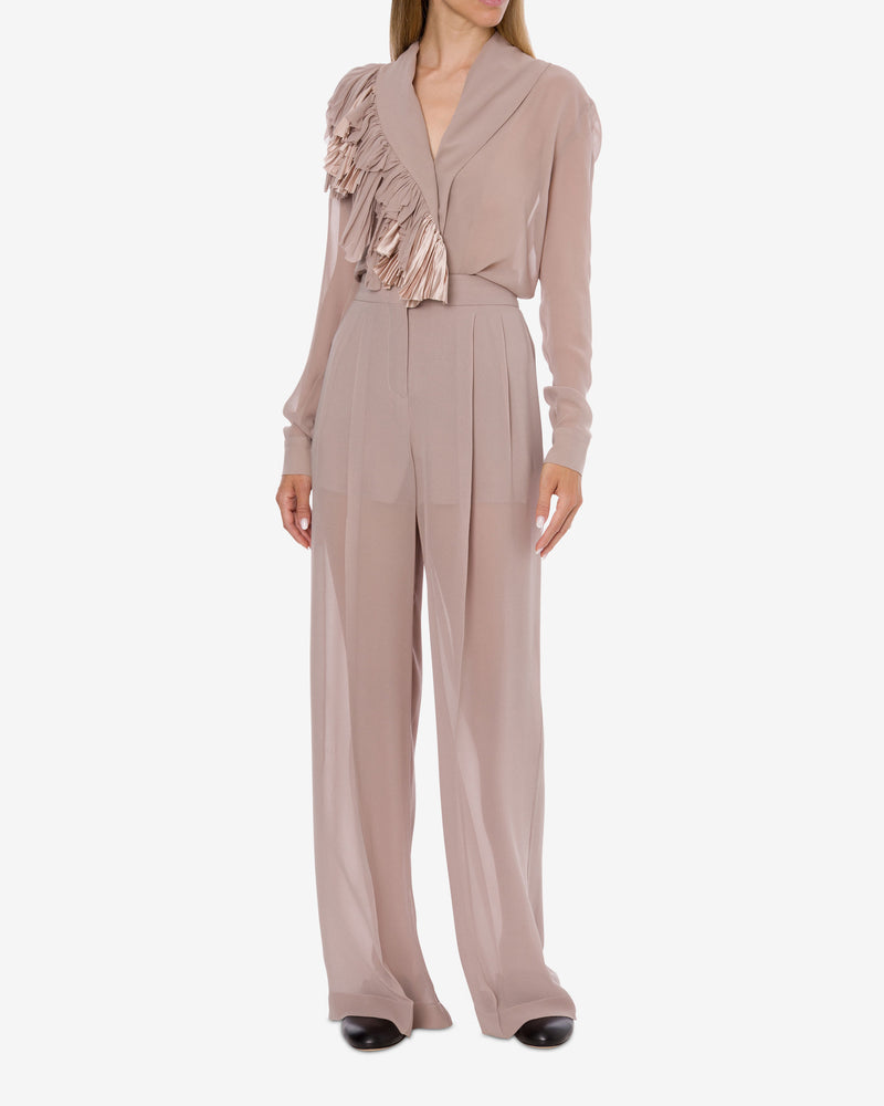 Wide leg georgette trousers Pink Alberta Ferretti Boutique Online 1