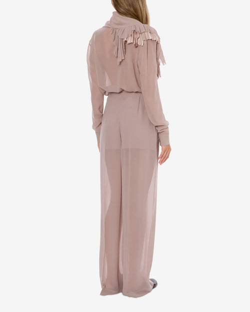Wide leg georgette trousers