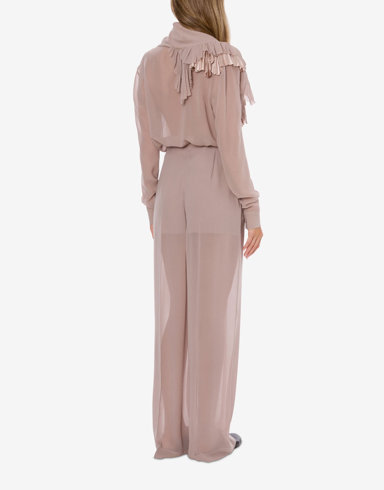 Wide leg georgette trousers Pink Alberta Ferretti Boutique Online 3