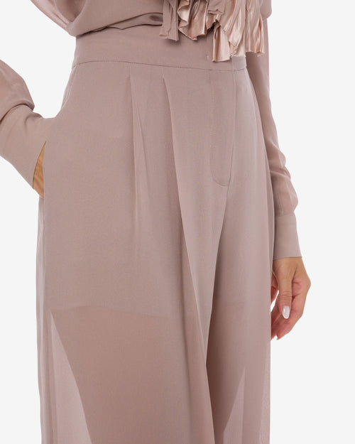 Wide leg georgette trousers