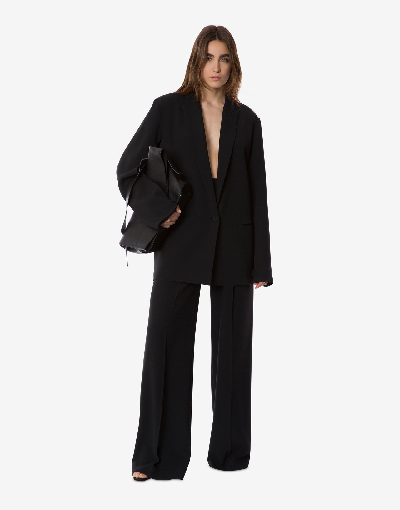 Fluid stretch cady trousers Black Alberta Ferretti Boutique Online 1