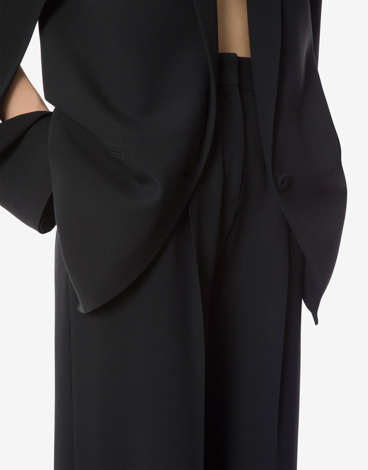 Fluid stretch cady trousers Black Alberta Ferretti Boutique Online 3