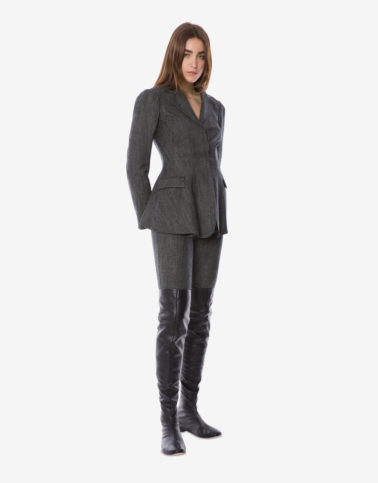 Stretch wool slim trousers Grey Alberta Ferretti Boutique Online 2