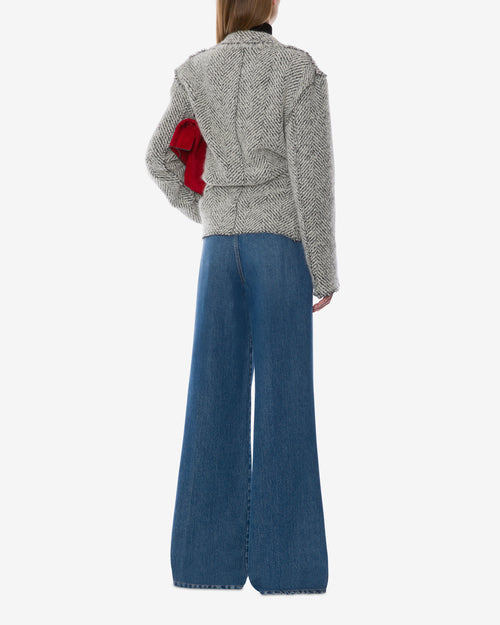 Wide leg denim jeans