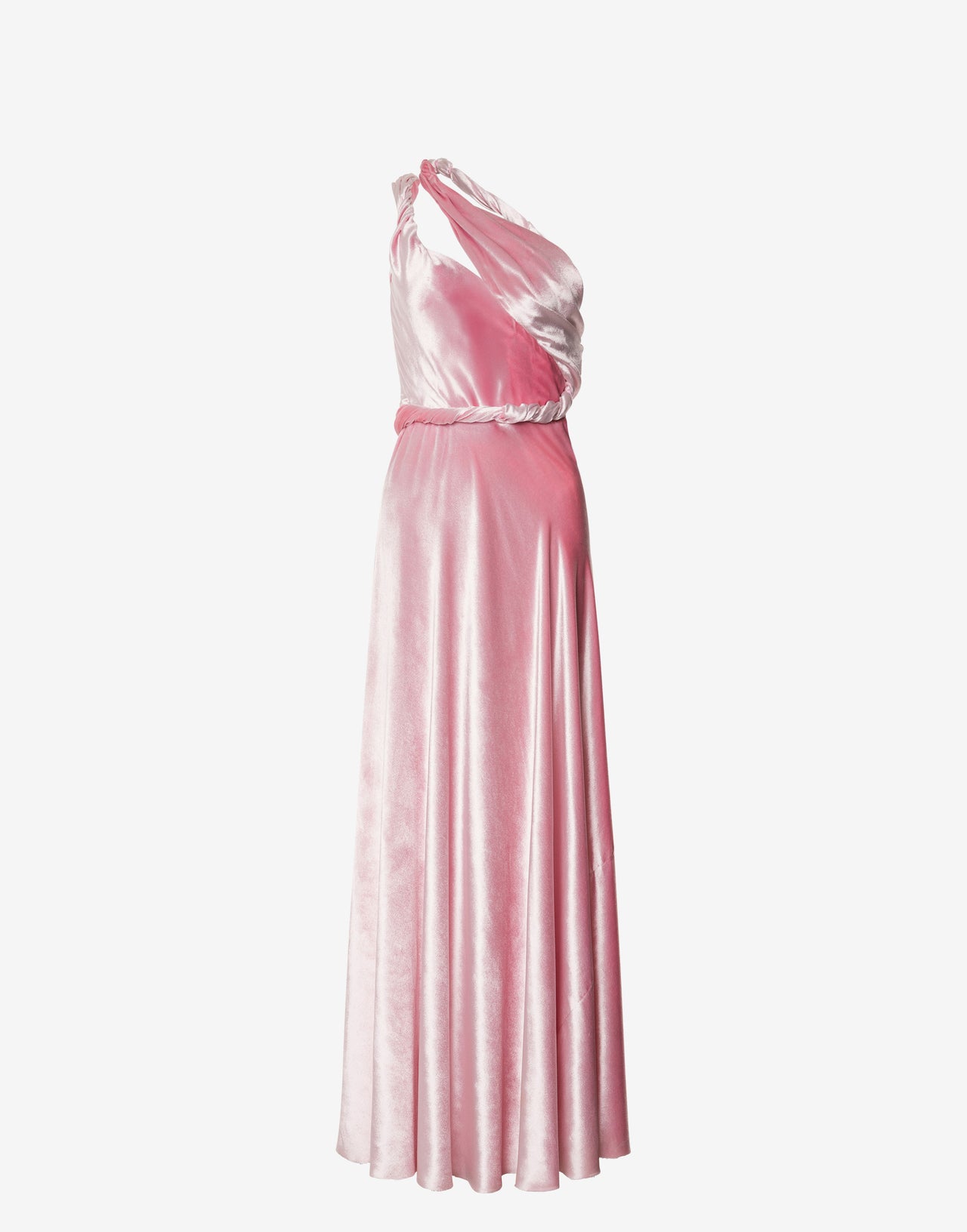 One shoulder velvet evening dress Pink Alberta Ferretti Boutique Online 4