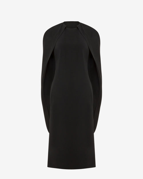 Stretch cady cape dress Black Alberta Ferretti Boutique Online 0