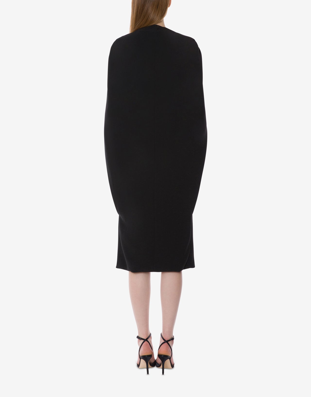 Robe cape en cady stretch Noir Alberta Ferretti Boutique Online 3