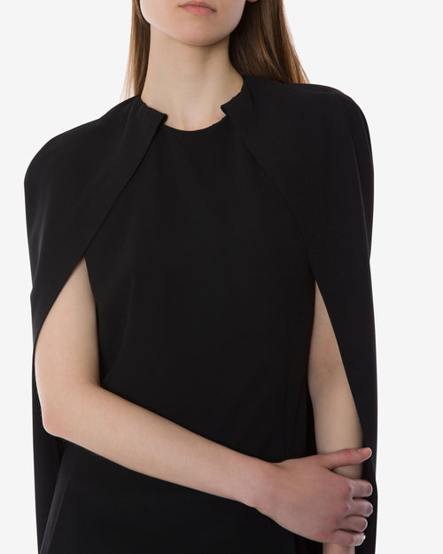 Stretch cady cape dress