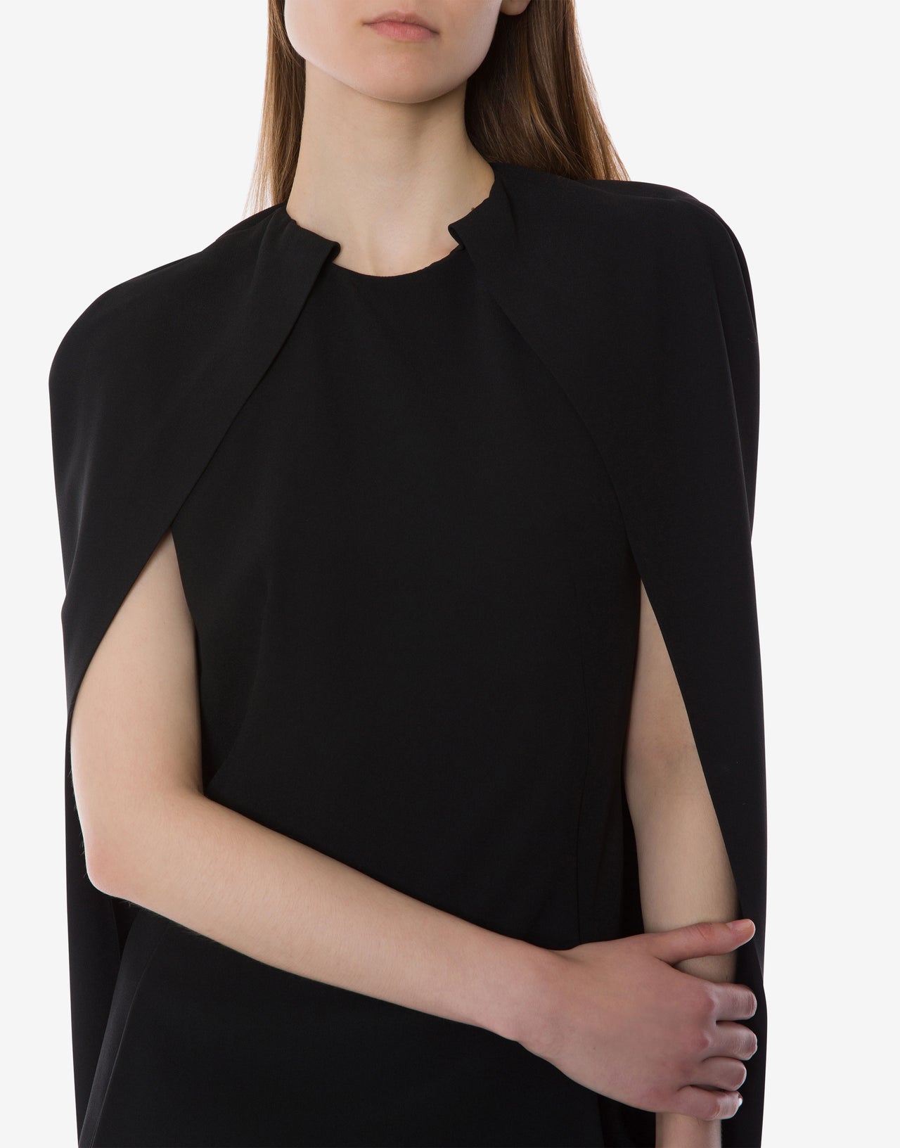Robe cape en cady stretch Noir Alberta Ferretti Boutique Online 4
