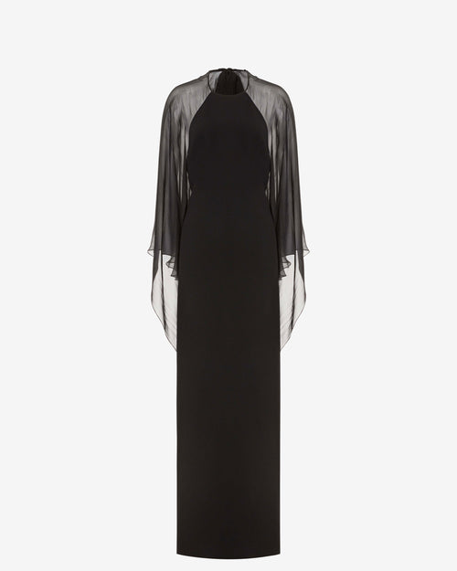 Robe de soirée avec manches en mousseline de soie