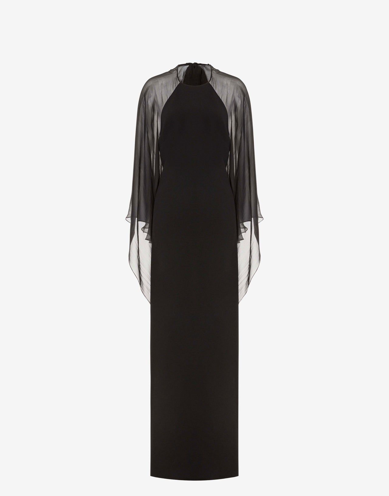 Robe de soirée avec manches en mousseline de soie Noir Alberta Ferretti Boutique Online 4
