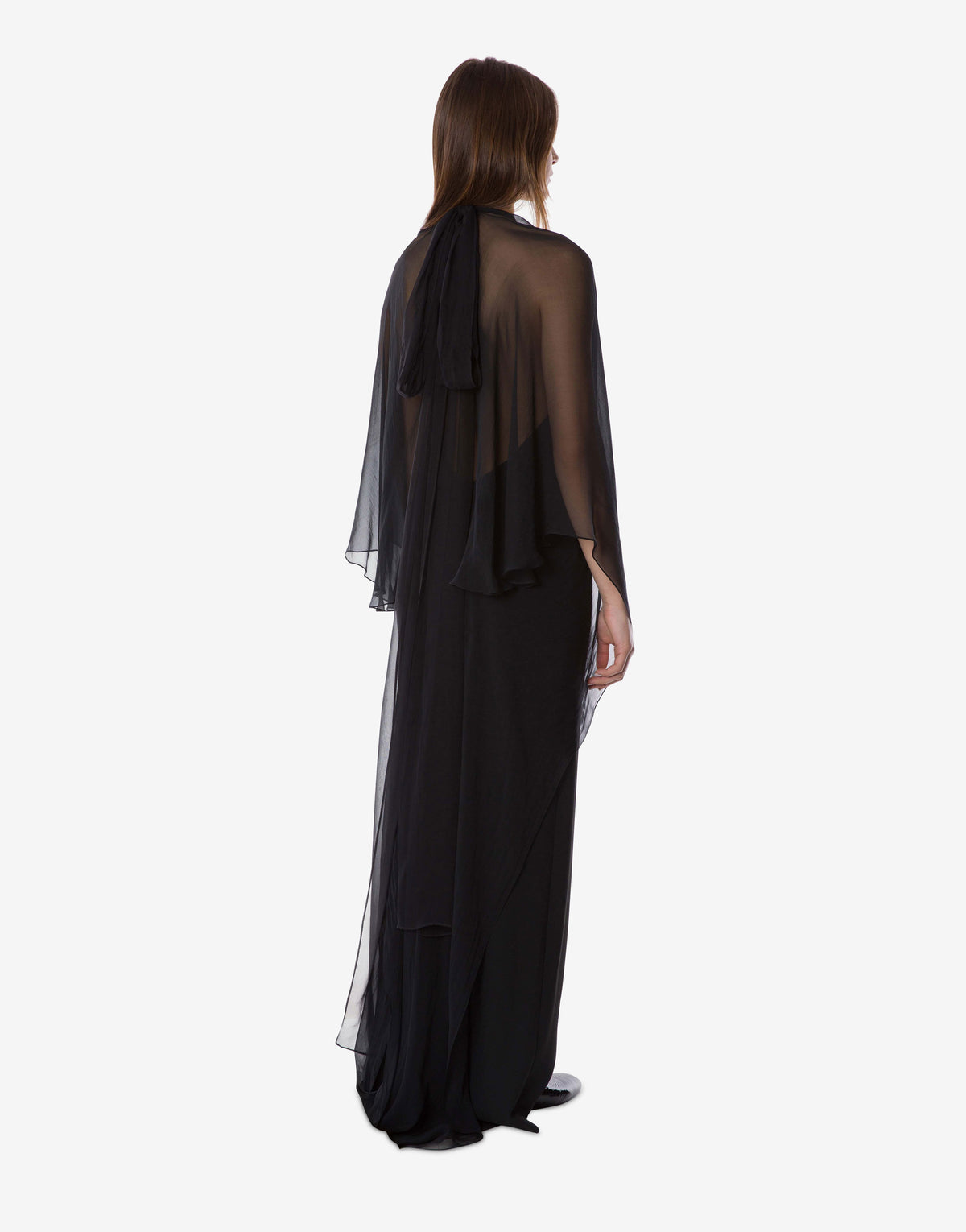 Evening dress with chiffon sleeves Black Alberta Ferretti Boutique Online 2