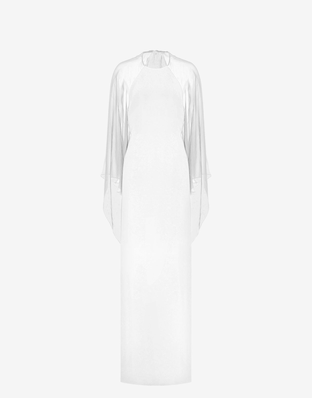 Robe de soirée avec manches en mousseline de soie Blanc Alberta Ferretti Boutique Online 1