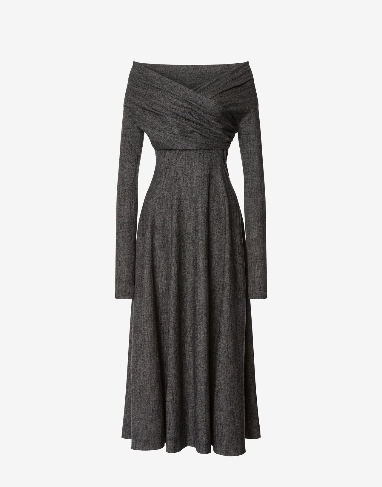 Stretch wool draped dress Grey Alberta Ferretti Boutique Online 1