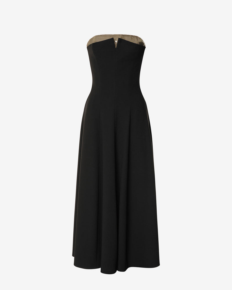 Sleeveless stretch cady evening dress Black Alberta Ferretti Boutique Online 0