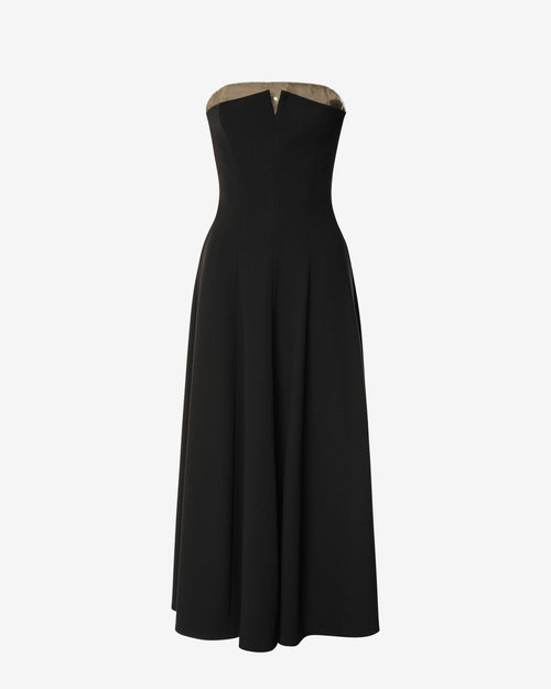 Sleeveless stretch cady evening dress Black Alberta Ferretti Boutique Online 0