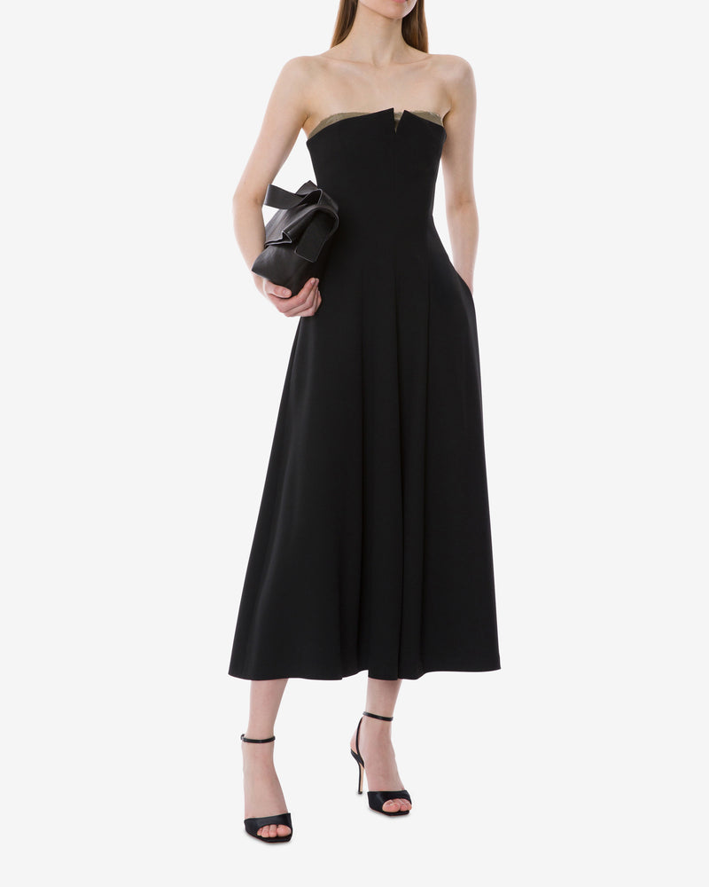Sleeveless stretch cady evening dress Black Alberta Ferretti Boutique Online 1