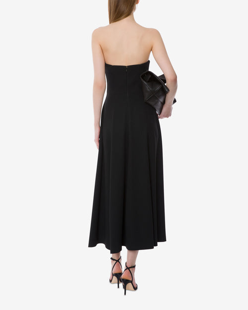 Sleeveless stretch cady evening dress