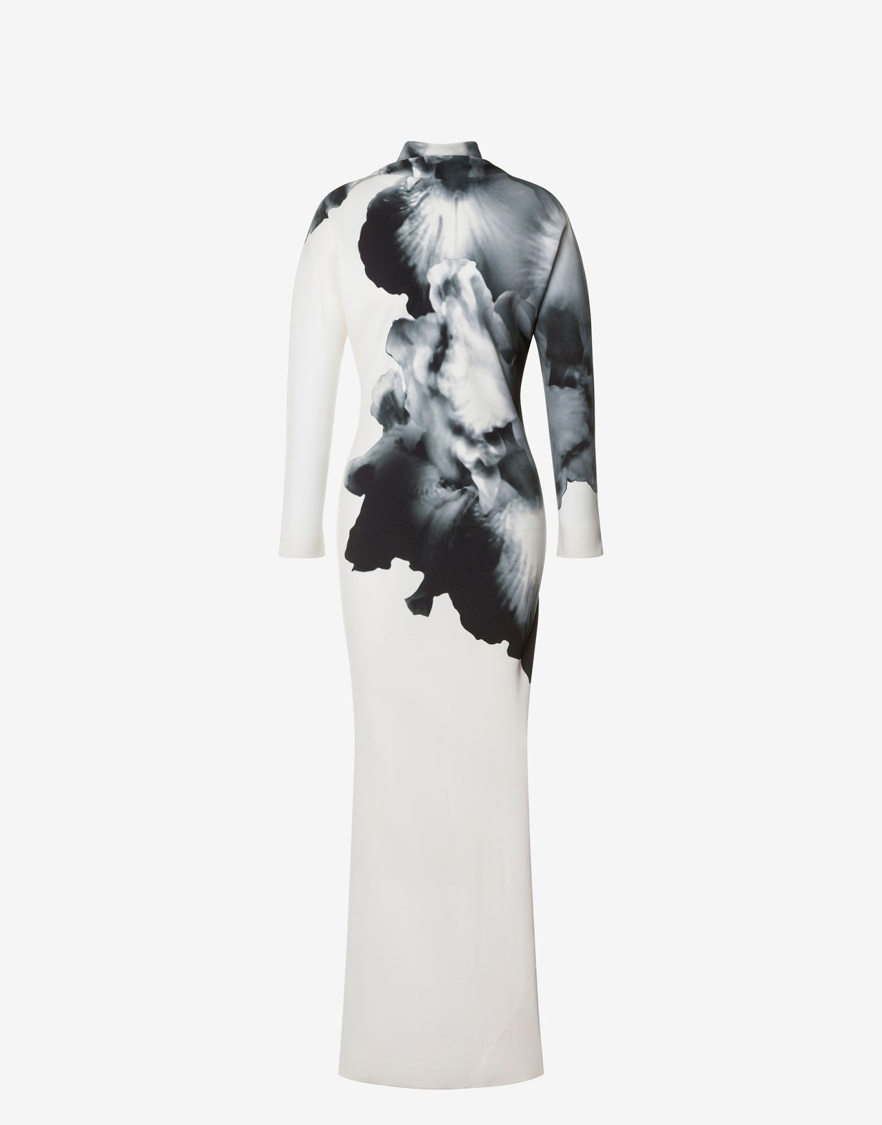 Orchid print long-sleeved maxi dress White Alberta Ferretti Boutique Online 4