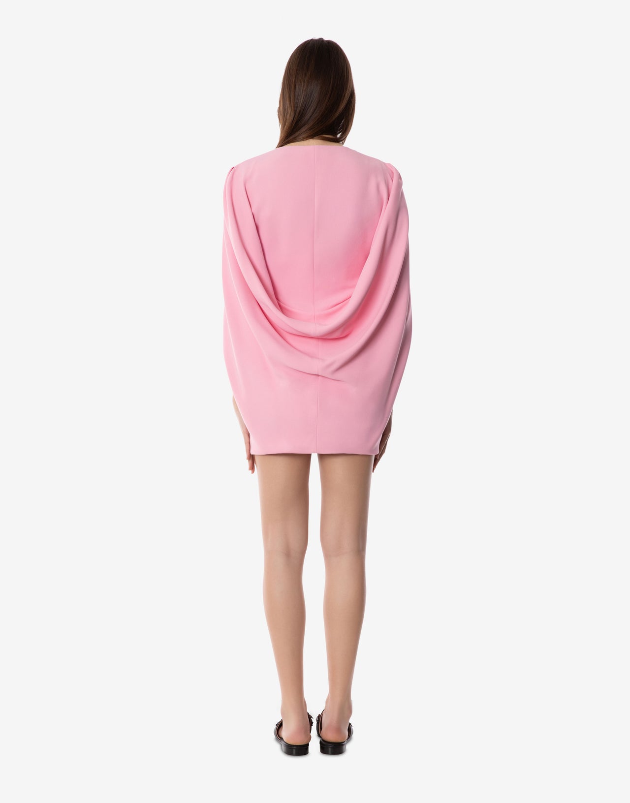 Mini abito a mantellina in cady stretch Rosa Alberta Ferretti Boutique Online 3