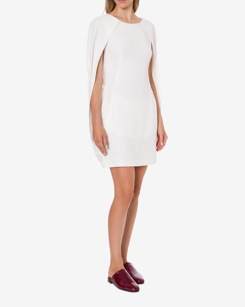 Stretch cady cape mini dress White Alberta Ferretti Boutique Online 1