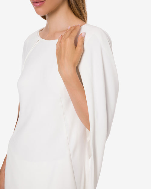 Stretch cady cape mini dress