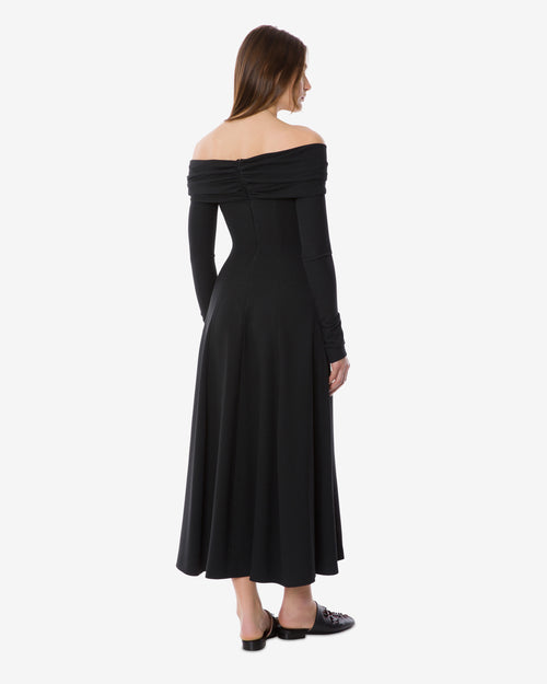 Off-the-shoulder evening dress Black Alberta Ferretti Boutique Online 1