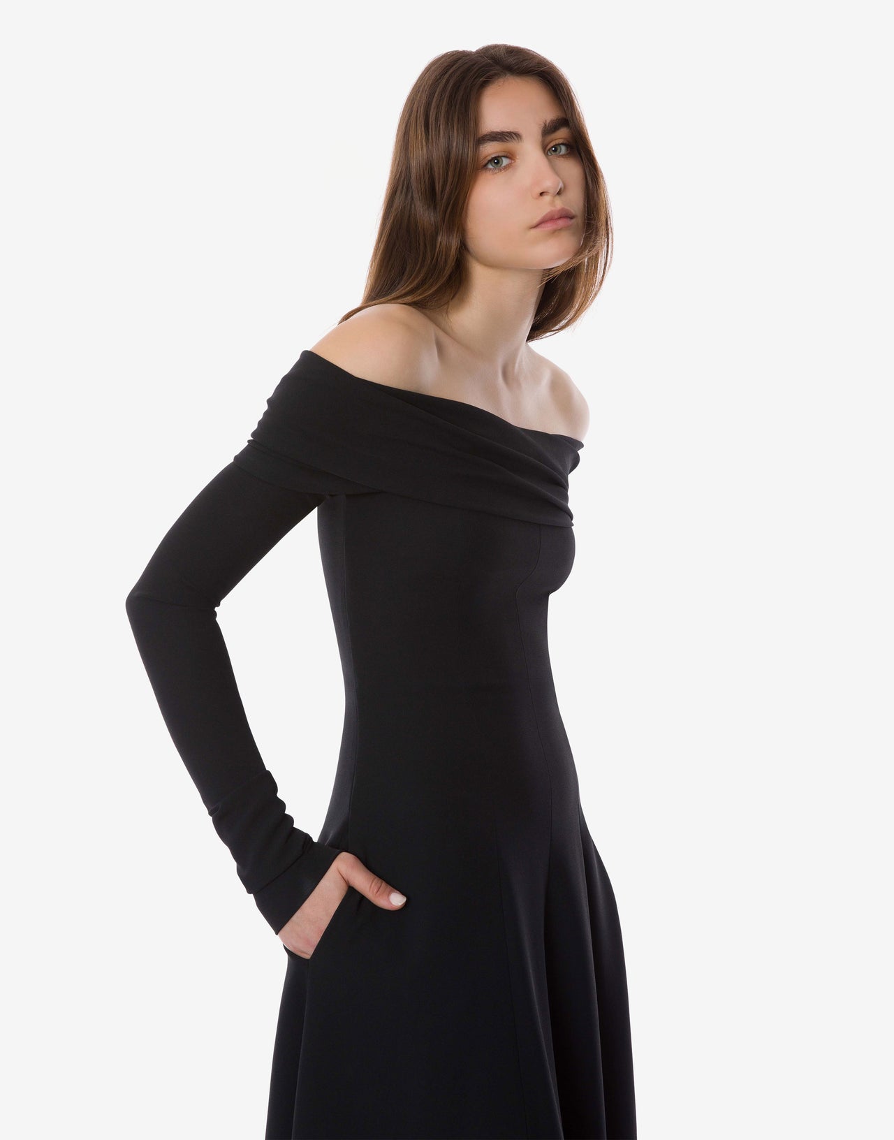 Off-the-shoulder evening dress Black Alberta Ferretti Boutique Online 3