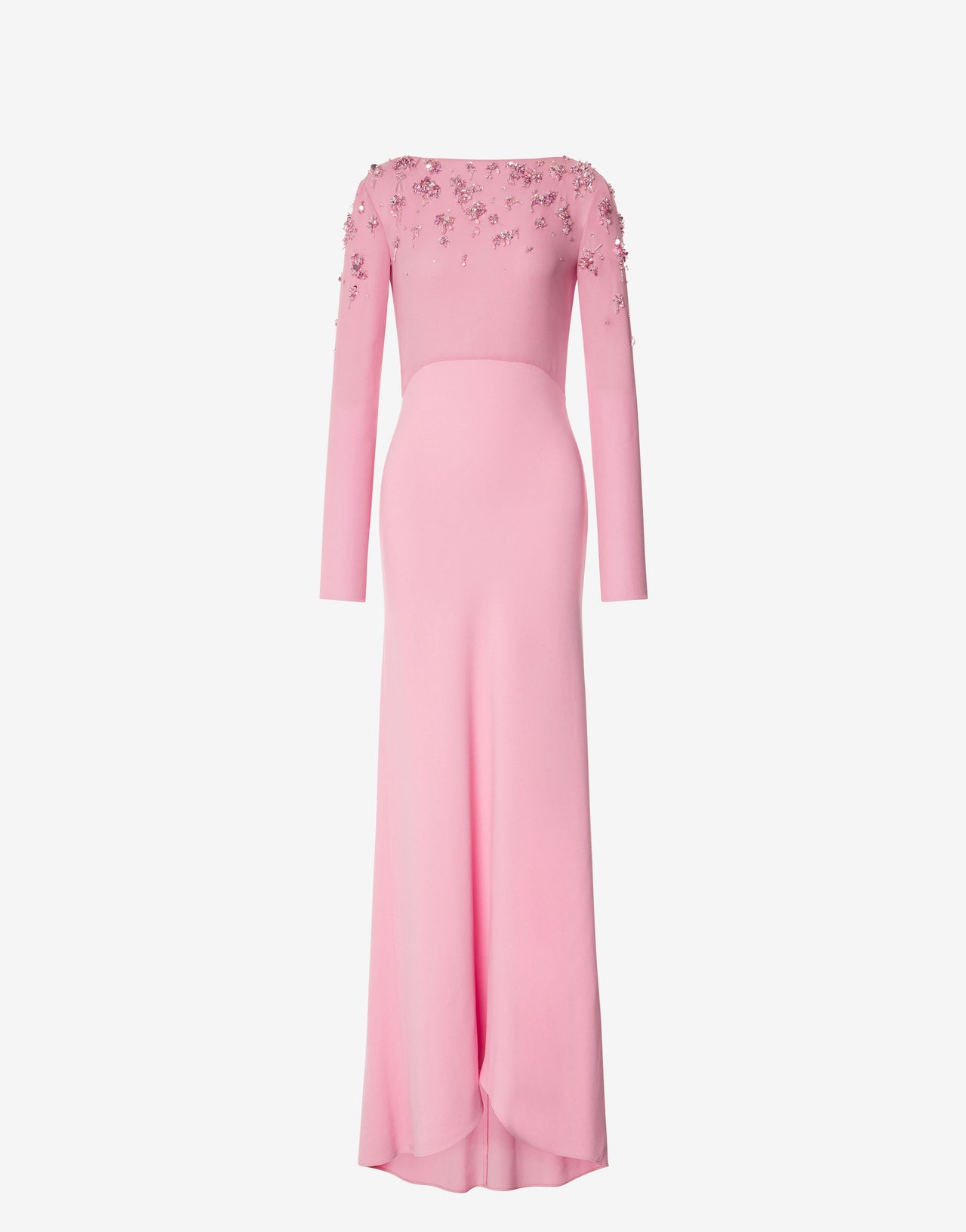 Vestido de noche de manga larga bordado Pink Alberta Ferretti Boutique Online 1