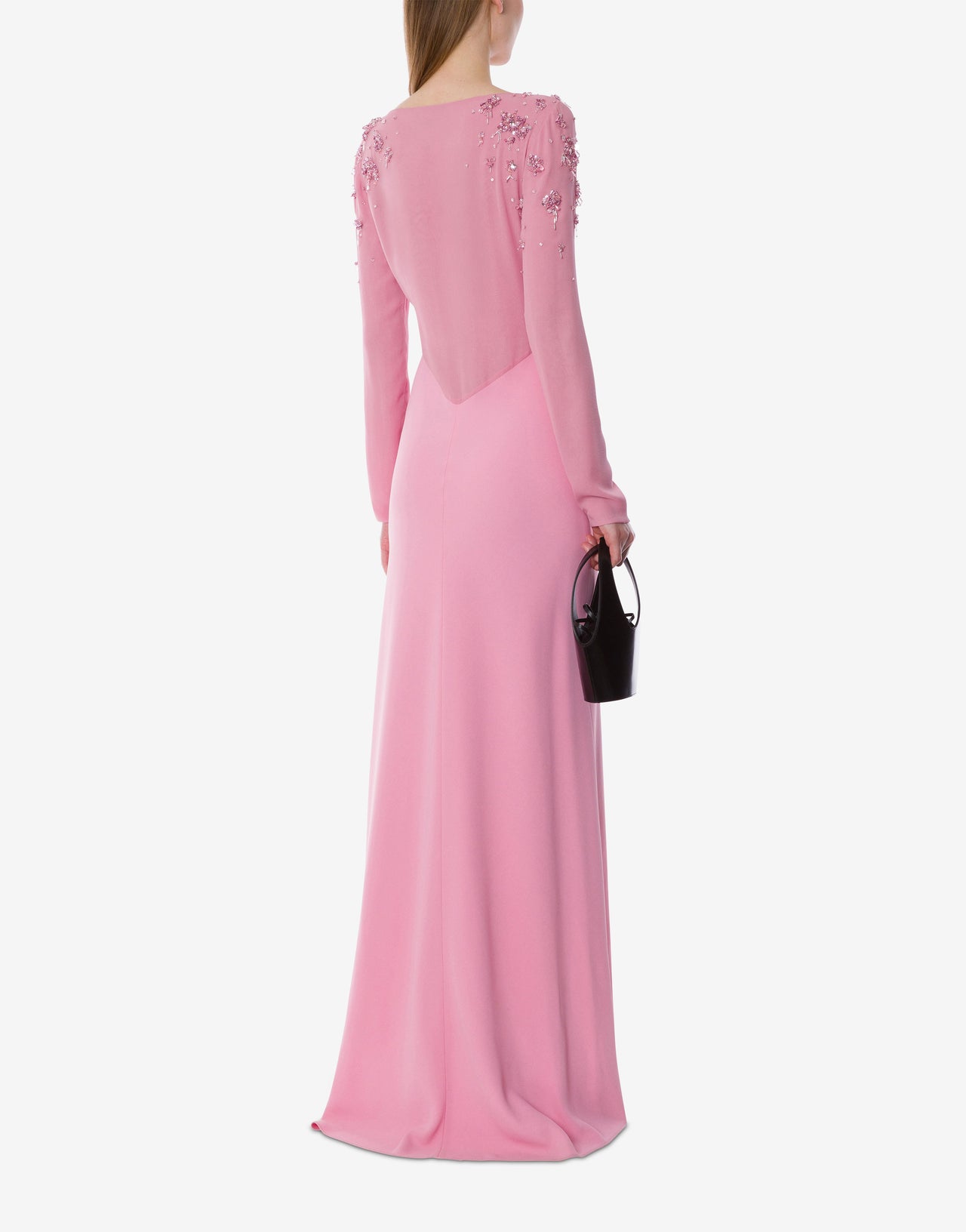 Vestido de noche de manga larga bordado Pink Alberta Ferretti Boutique Online 3