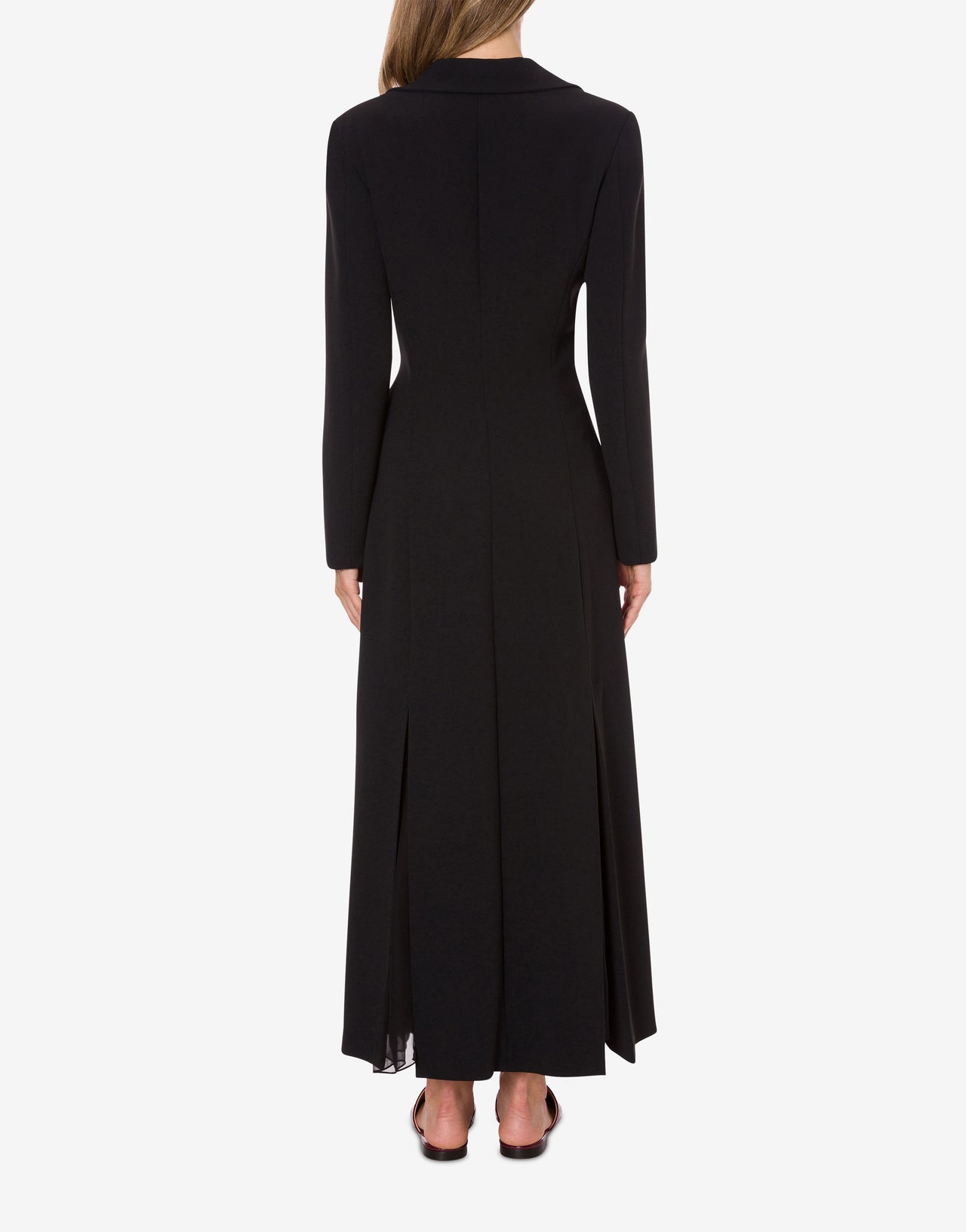 Stretch cady embroidered shirt dress Black Alberta Ferretti Boutique Online 3