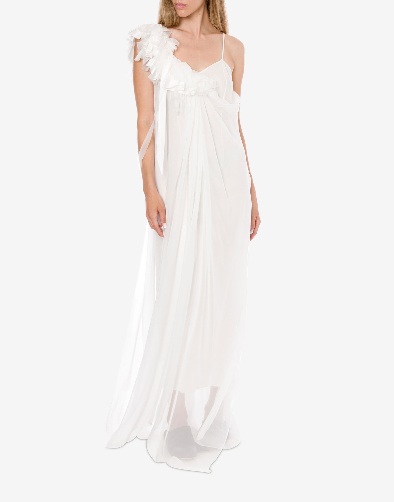 Robe en mousseline de soie Blanc Alberta Ferretti Boutique Online 2
